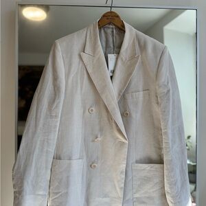 COS double breasted linen blazer
